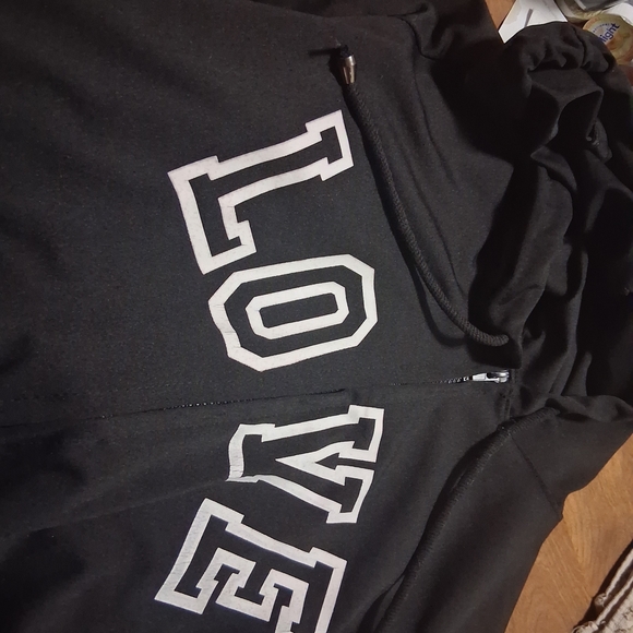 Love Black Hoodie with White Lettering - Picture 3 of 4